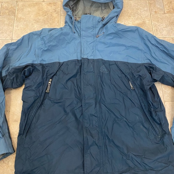 Vintage Nike ACG 3 Outer Layer Rain Jacket 2 Tone Blue Sz M - Picture 2 of 16
